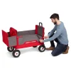 Radio Flyer 3-in-1 All-Terrain EZ Fold Wagon With Canopy, Red And Gray, Air Tires