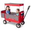 Radio Flyer 3-in-1 All-Terrain EZ Fold Wagon With Canopy, Red And Gray, Air Tires