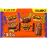 REESE'S Assorted Milk Chocolate Snack Size Peanut Butter Shapes, Halloween Candy Jumbo Bag, 14.4 oz