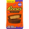 Reese's Milk Chocolate Snack Size Peanut Butter Cups, Halloween Candy Bag, 22.55 oz (40 Pieces)