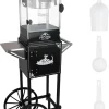 RENDGO Popcorn Maker Machine With Cart, 10 Oz Kettle, 60 Cups, Black