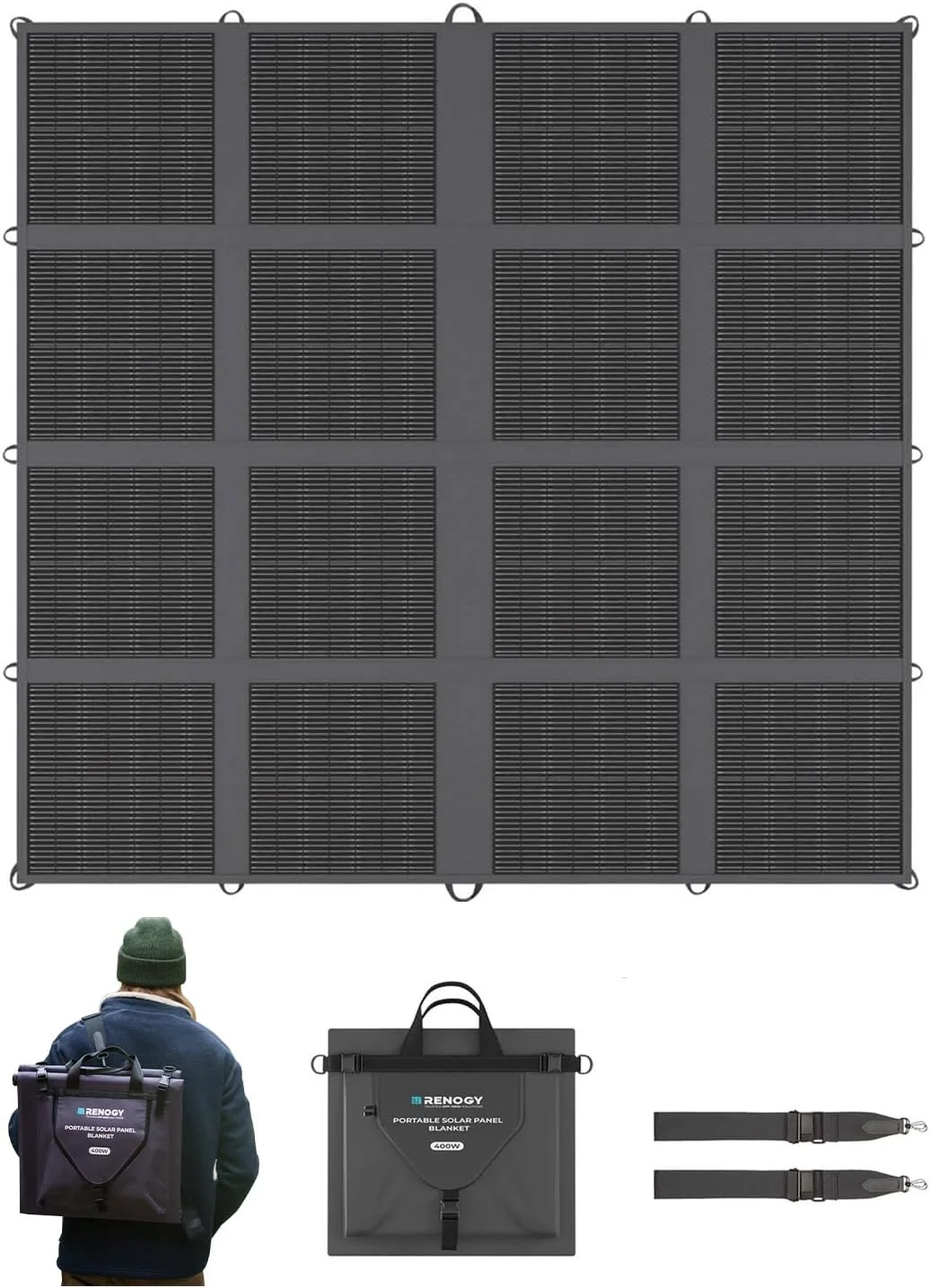 Renogy Portable Solar Panel Blanket, 400W, 25% N-Type, 16-Fold