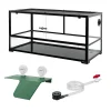 REPTIZOO 40 Gallon Large Turtle Tank With Basking Platform, Black
