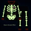 Rimyaw Kids Halloween Pajamas Set, Glow in the Dark Skeleton Sleepwear, 2-Piece cottom Long Sleeve PJs for Boys and Girl