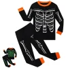 Rimyaw Kids Halloween Pajamas Set, Glow in the Dark Skeleton Sleepwear, 2-Piece cottom Long Sleeve PJs for Boys and Girl