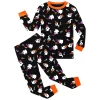 Rimyaw Kids Halloween Pajamas Set, Glow in the Dark Skeleton Sleepwear, 2-Piece cottom Long Sleeve PJs for Boys and Girl