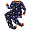 Rimyaw Kids Halloween Pajamas Set, Glow in the Dark Skeleton Sleepwear, 2-Piece cottom Long Sleeve PJs for Boys and Girl