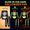 Rimyaw Kids Halloween Pajamas Set, Glow in the Dark Skeleton Sleepwear, 2-Piece cottom Long Sleeve PJs for Boys and Girl