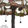 Robert Louis Tiffany Table Lamp 26 inch High Dark Bronze Cherry Blossom Stained Art Glass Shade