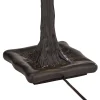 Robert Louis Tiffany Table Lamp 26 inch High Dark Bronze Cherry Blossom Stained Art Glass Shade