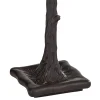 Robert Louis Tiffany Table Lamp 26 inch High Dark Bronze Cherry Blossom Stained Art Glass Shade