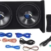 Rockville Dual 12-Inch Car Subwoofer Enclosure Kit With Mono Amplifier - RV12.2B