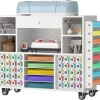 Rolling Craft Storage Cart For Cricut Machines With 48-Spool Vinyl Holder, 41.93 x 14.2 x 31.1 Inches