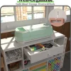 Rolling Craft Storage Cart For Cricut Machines With 48-Spool Vinyl Holder, 41.93 x 14.2 x 31.1 Inches