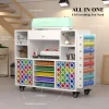 Rolling Craft Storage Cart For Cricut Machines With 48-Spool Vinyl Holder, 41.93 x 14.2 x 31.1 Inches