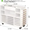 Rolling Craft Storage Cart For Cricut Machines With 48-Spool Vinyl Holder, 41.93 x 14.2 x 31.1 Inches