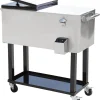 Rolling Patio Cooler 80 Quart Steel - Silver