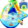 ROOJER Inflatable Water Slide Bounce House 8-in-1 With 450W Blower - Crocodile Water Park