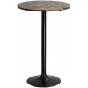 Round Bar-Height Bistro Pub Table With Metal Base And MDF Top, 23.8 x 23.8 x 39.5 Inch