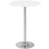 Round Bar-Height Bistro Pub Table With Metal Base And MDF Top, 23.8 x 23.8 x 39.5 Inch