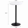 Round Bar-Height Bistro Pub Table With Metal Base And MDF Top, 23.8 x 23.8 x 39.5 Inch