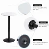 Round Bar-Height Bistro Pub Table With Metal Base And MDF Top, 23.8 x 23.8 x 39.5 Inch
