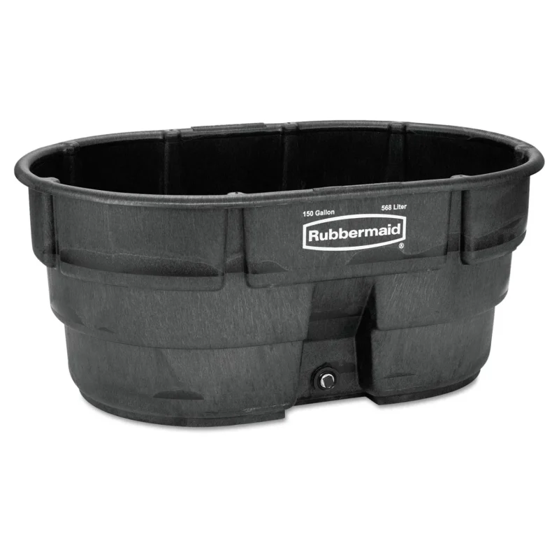 Rubbermaid 150 Gal Plastic Stock Tank, Black - FG424500BLA