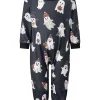 RUINIXCW Family Matching Halloween Ghost Pajama Set Black Long Sleeve Sleepwear for Trick or Treat Party Holiday Photos