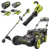 RYOBI 40V Brushless 20 in Self-Propelled Mower, String Trimmer & Leaf Blower Kit With 2 Batteries, 2 Chargers - RY401120