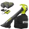 RYOBI Vac Attack 40V Cordless Leaf Vacuum & Mulcher With 2x 5.0Ah Batteries & Charger - RY40451-2B