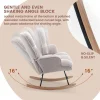 SAETSFEG Nursery Rocking Chair, Grey Teddy Fabric, High Backrest - Rocking Chair