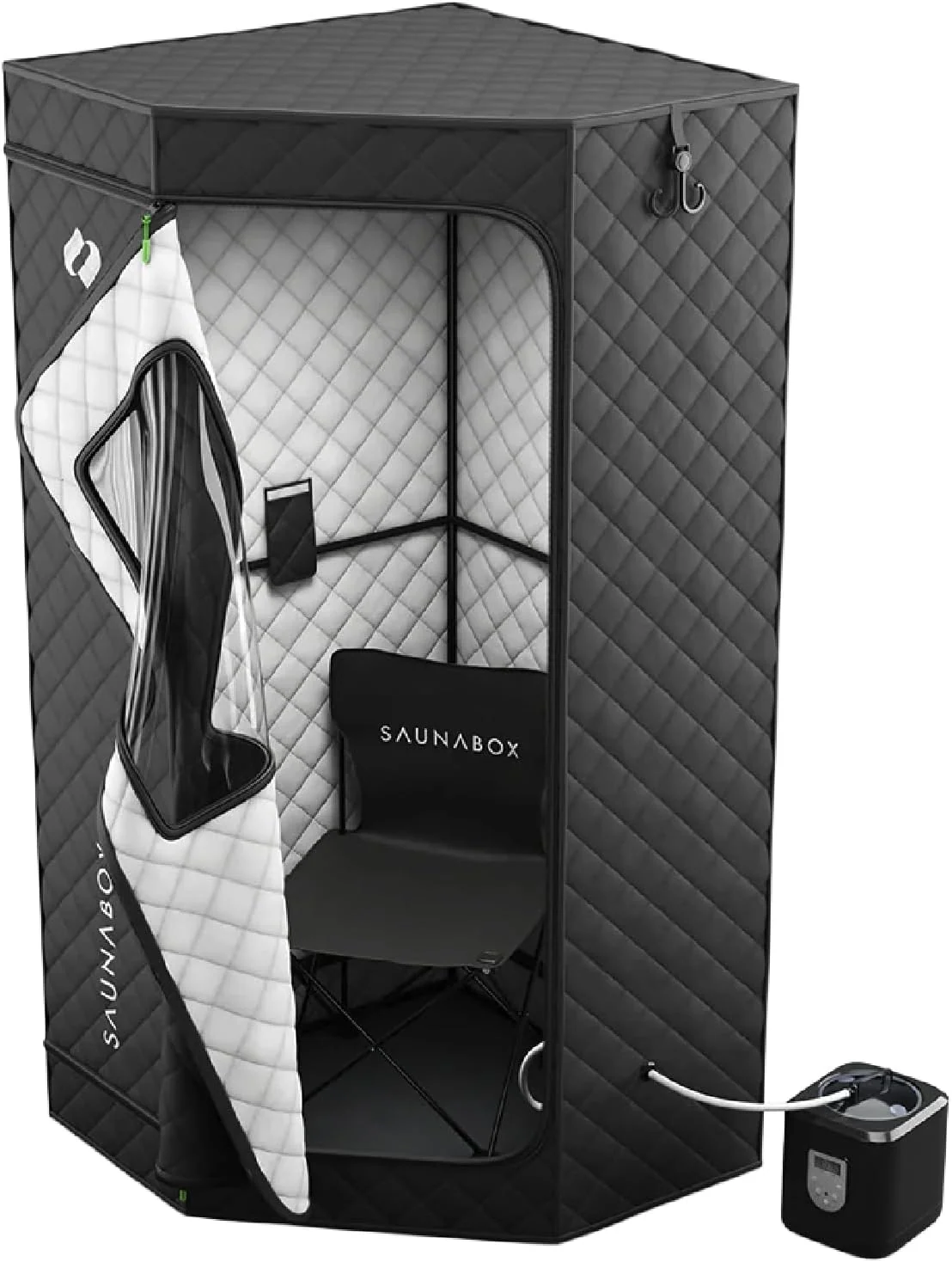 SAUNABOX Personal Steam Sauna Tent With Chair Mat And Case - SmartSteam Kit Pro