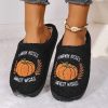 SAWOBUUN Womens Mens Halloween Pumpkin Slippers Cozy Fuzzy Closed Toe House Slippers Fall Harvest Plush Warm Indoor Slip