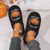 SAWOBUUN Womens Mens Halloween Pumpkin Slippers Cozy Fuzzy Closed Toe House Slippers Fall Harvest Plush Warm Indoor Slip