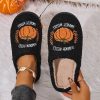 SAWOBUUN Womens Mens Halloween Pumpkin Slippers Cozy Fuzzy Closed Toe House Slippers Fall Harvest Plush Warm Indoor Slip