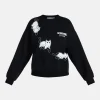 Scaredy Cat Club Women's Halloween Graphic Crew Pullover Sweatshirt