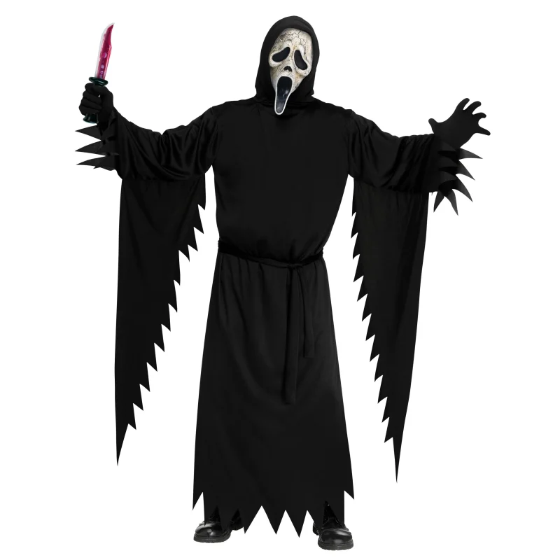 Scream Aged Ghost Face Halloween Costume for Adults, 3-Piece, Men's Size M-XL (32-42), by Fun World
