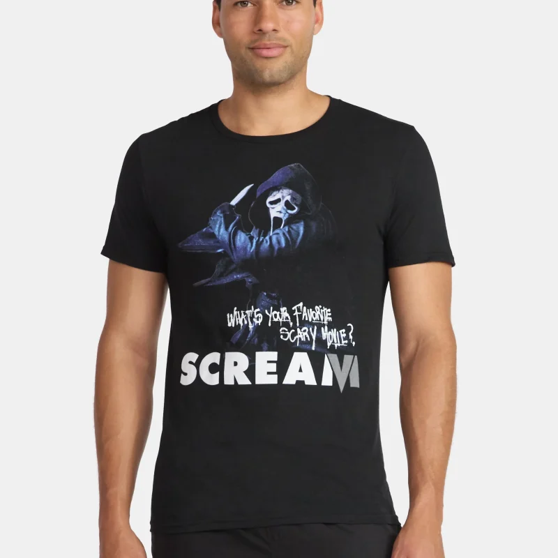 Scream Ghostface Men's and Big Men's Graphic Tee Shirt