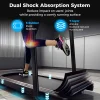 Senior-Friendly Walking Treadmill With Extended Handrails, 2.5 HP, 300 Lb Capacity, Black