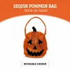 Sequin Pumpkin Trick-or-Treat Bag, Orange, 16.5", Halloween by Way To Celebrate