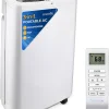 SereneLife Portable Air Conditioner 10,000 BTU Cooling, 9,000 BTU Heating, White