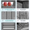 SERWALL 7-Piece HDPE Outdoor Dining Set With Umbrella Hole - Gray