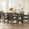 SERWALL 7-Piece HDPE Patio Dining Set, Aruba, 66.9in D x 32.2in W x 29.1in H