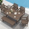 SERWALL 7-Piece HDPE Patio Dining Set, Aruba, 66.9in D x 32.2in W x 29.1in H