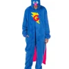 Sesame Street Union Suit Adult Kigurumi Costume Pajama Fleece Hooded One Piece