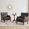 Set Of 2 Button-Tufted Upholstered Accent Armchairs With Lumbar Support Pillows