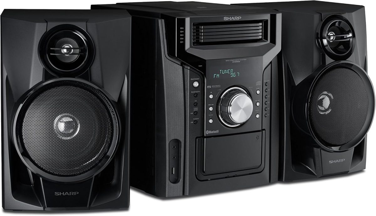 Sharp 240W 5-Disc Mini Shelf Speaker System With Cassette And Bluetooth - CD-BH950
