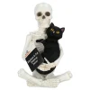 Skeleton and Cat Decoration, Black and White, 8.8", Halloween by Way To Celebrate