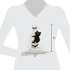 Skeleton and Cat Decoration, Black and White, 8.8", Halloween by Way To Celebrate
