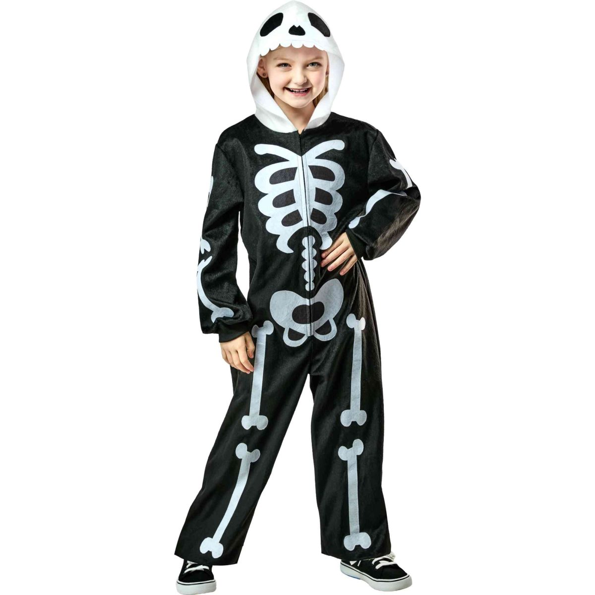 Skeleton Jumpsuit Halloween Costume for Children, Boys' Size S (6/8), by Way to Celebrate